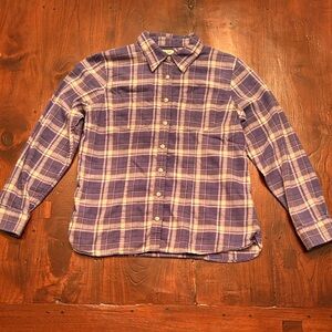 L.L. Bean Women's Purple Plaid Flannel Button Down Shirt size small